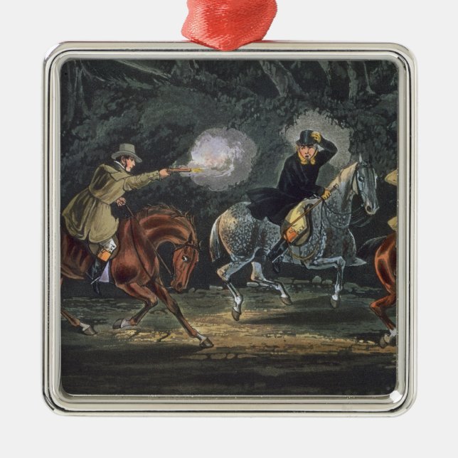 Stand and Deliver, aquatinted by E. Duncan Metal Tree Decoration (Front)