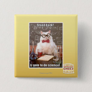 Stand back! 15 cm square badge