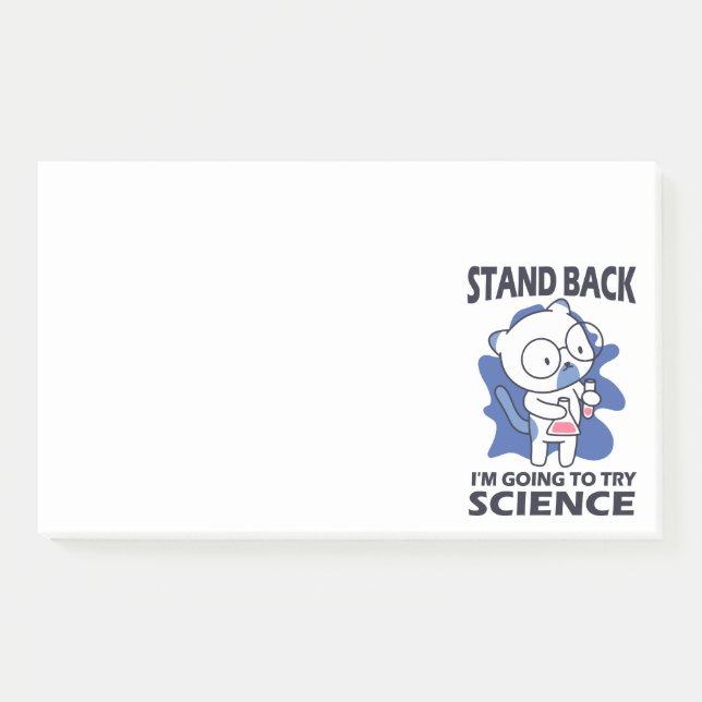 Stand Back - Adorable Cat Scientist Experimenting  Post-it Notes (Front)