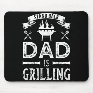 Stand back dad is grilling bbq barbecue fathers mouse mat