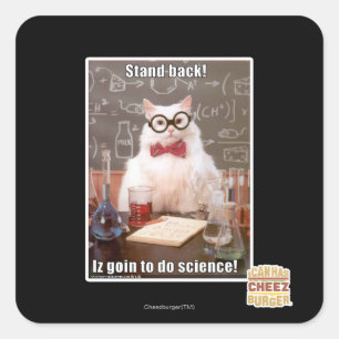 Stand back! square sticker