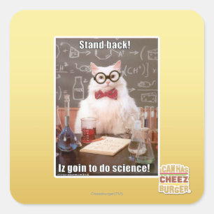 Stand back! square sticker