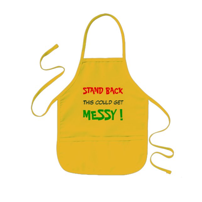 Stand Back This Could Get Messy - child's Kids Apron (Front)