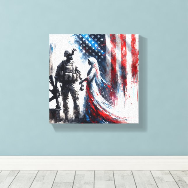 Stand beside our soldiers canvas print (Insitu(Wood Floor))