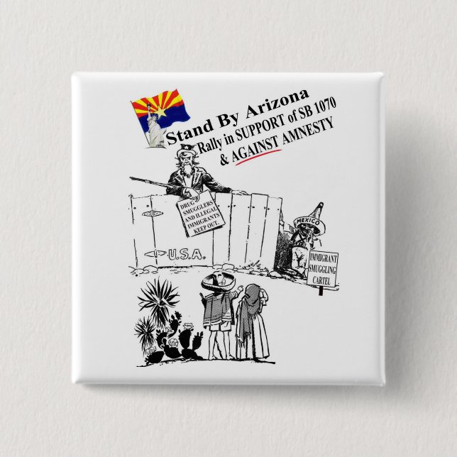 Stand By Arizona 15 Cm Square Badge (Front)