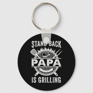 Stand Ck Papa Is Grilling Funny Bbq Fathers Day Key Ring