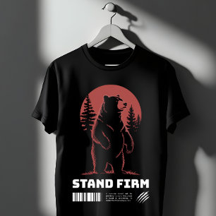 Stand Firm Bear – Strength & Wilderness Graphic T-Shirt