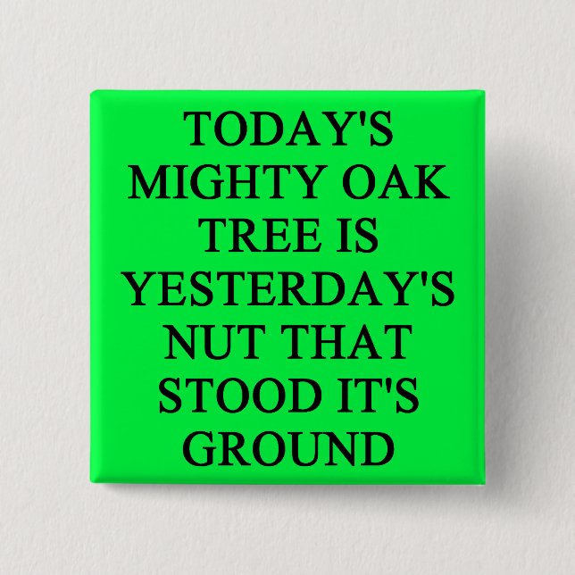 stand firm proverb 15 cm square badge (Front)