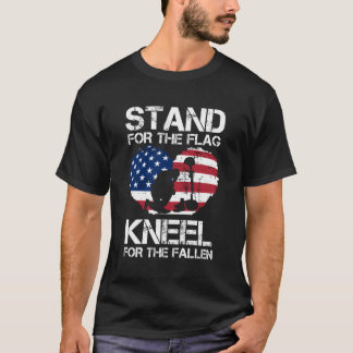 Stand For Flag Kneel For Fallen Patriotic Long Sle T-Shirt