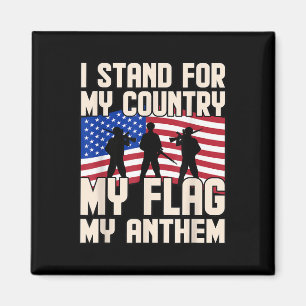 Stand For My Country Usa Flag Memorial Day Veteran Magnet