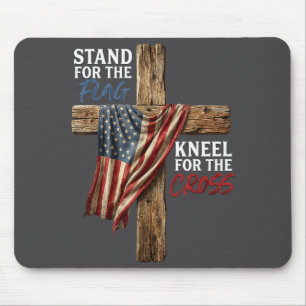 Stand For The Flag Kneel For The Cross American Fl Mouse Mat