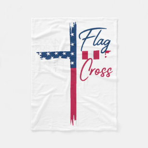 Stand For The Flag, Kneel For The Cross Fleece Blanket