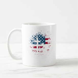 Stand For The Flag, Kneel For The Cross Patriotic Coffee Mug