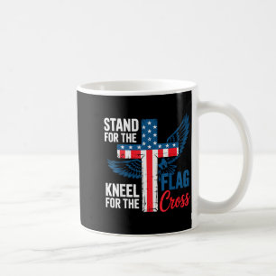 Stand For The Flag, Kneel For The Cross Patriotic Coffee Mug