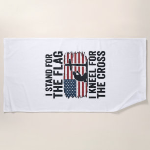 Stand for the Flag Kneel for the Cross Shirt Desig Beach Towel