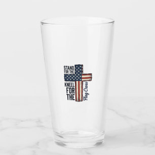 Stand for the Flag Kneel for the Cross Shirt Desig Glass