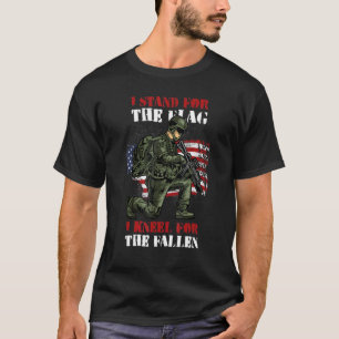 Stand For The Flag Kneel For The Fallen American V T-Shirt