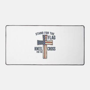 Stand for the Flag Patriotic Cross Design_1 Desk Mat