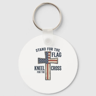 Stand for the Flag Patriotic Cross Design_1 Key Ring