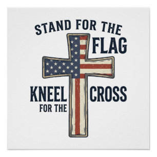 Stand for the Flag Patriotic Cross Design_1 Poster