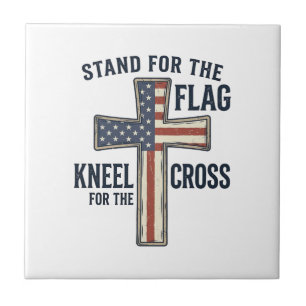 Stand for the Flag Patriotic Cross Design_1 Tile