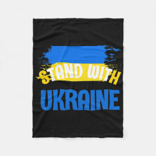 Stand For Ukraine Pin - I Support Ukrainian Nation Fleece Blanket