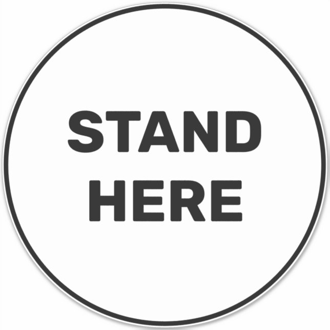 Stand Here custom text covid large floor circle (Front)