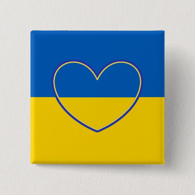 Stand in Support with Ukraine   15 Cm Square Badge (Front)