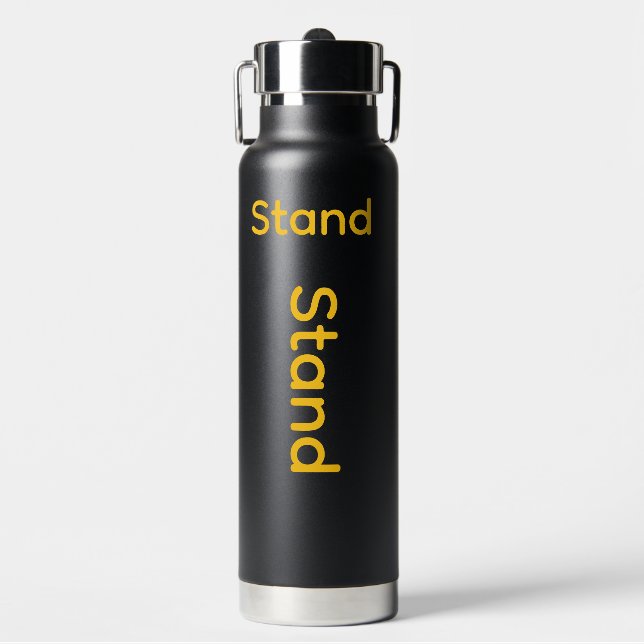 Stand Logo Black  Water Bottle (Front)