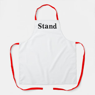 Stand Logo Red Straps White Kitchen Craft Chef  Apron
