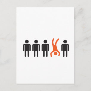 stand out from crowd head over heels postcard
