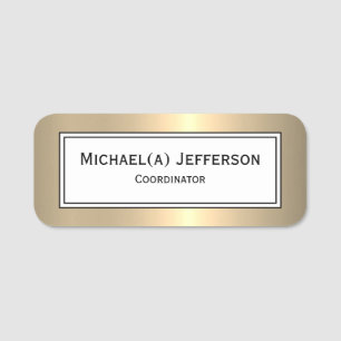 Stand Out Gold White Black Style Name Tag