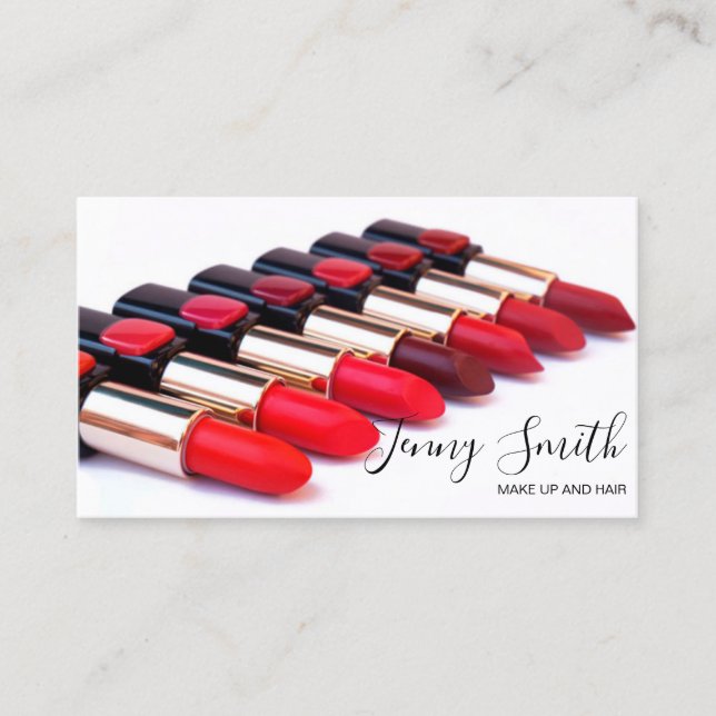 Stand Out in the Beauty Industry : Makeup Business Card (Front)