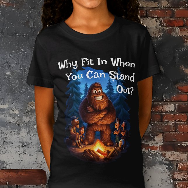 Stand Out Sasquatch Kids T-Shirt (Why Fit In When You Can Stand Out? Sasquatch Bigfoot Kids t-shirt)
