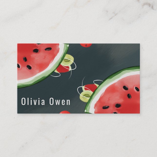 Stand Out With a Slice! Watermelon Business Card (Front)