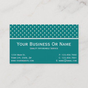 Stand Out with a Teal and White Polka Dots Business Card