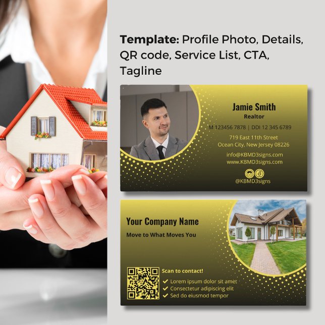 Stand Out with our Yellow Photo Real Estate Agent Business Card (Stand Out with our Yellow Photo Real Estate Agent Business Card)