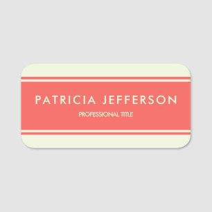 Stand Out With This Sunset Pinkish Orange & Beige Name Tag