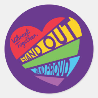 Stand Proud - Rainbow Heart LBGTQ Pride Sticker