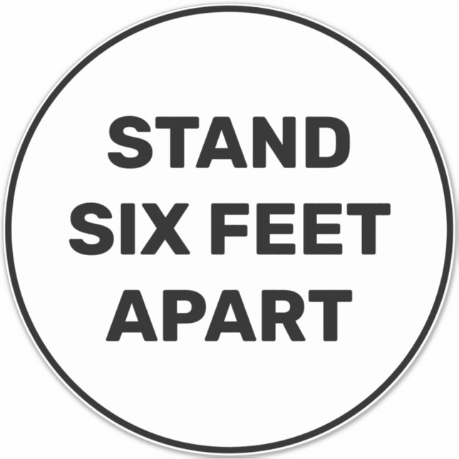 Stand Six Feet Apart simple Large Floor Circle (Front)