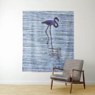Stand Tall Flamingo Watercolor Tapestry