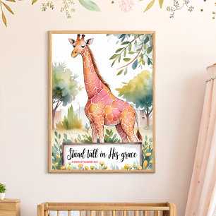 Stand Tall in His Grace Christian Nursery Wall Art