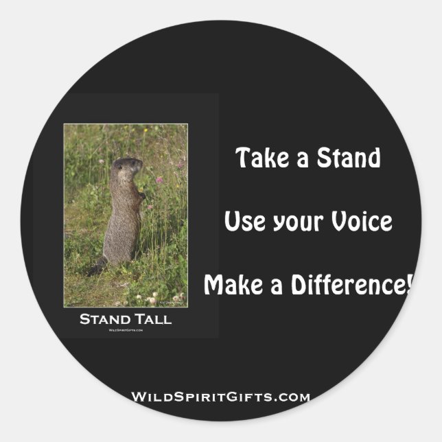 Stand Tall Marmot Sticker (Front)