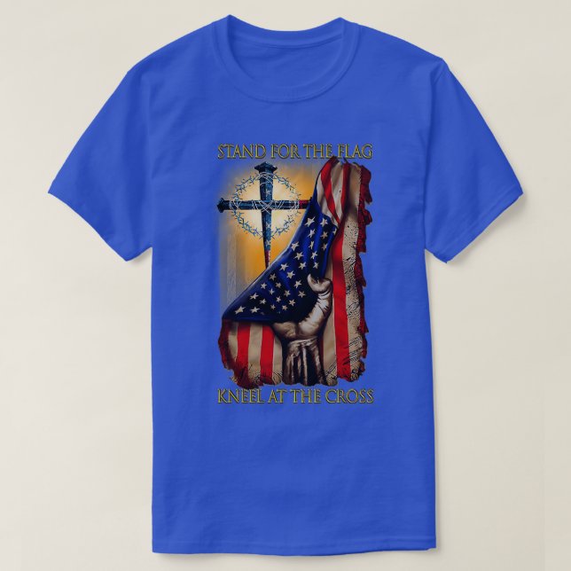Stand The Flag Jesus Christ Christians T-Shirt (Design Front)