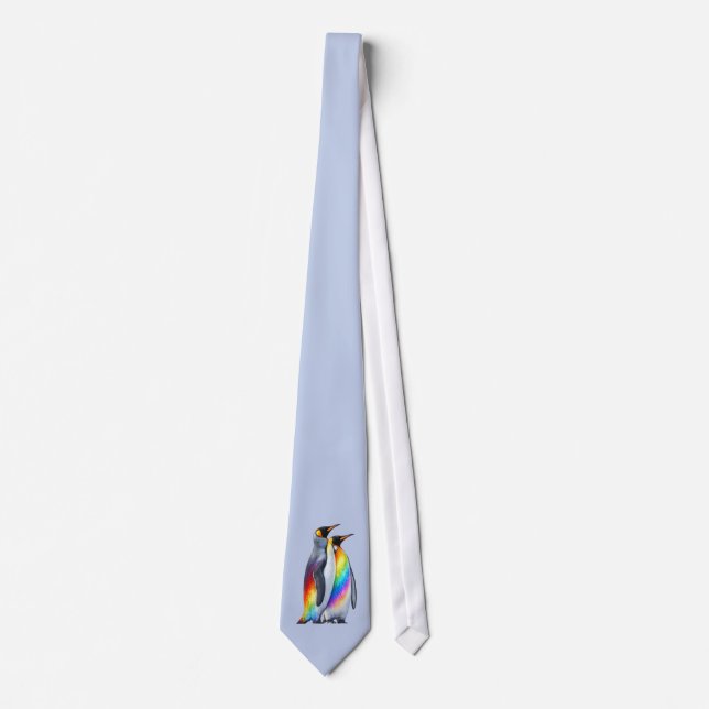 Stand Together Proudly Pride Penguins Tie (Front)