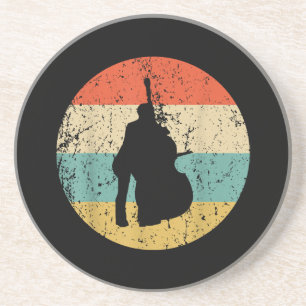 Stand Up Bass Shirt - Vintage Retro Music Coaster