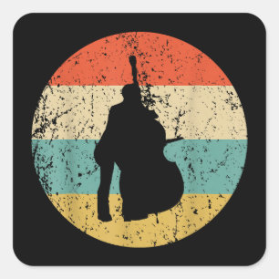 Stand Up Bass Shirt - Vintage Retro Music Square Sticker