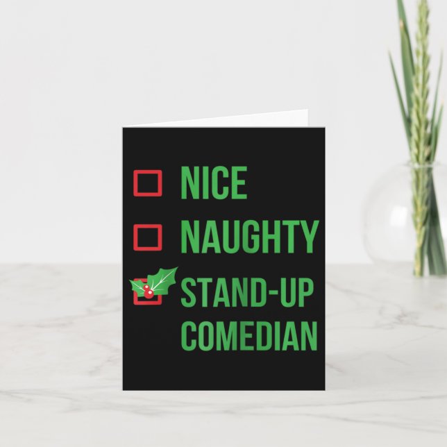 Stand-up Comedian Funny Pajama Christmas Gift Ragl Card (Front)