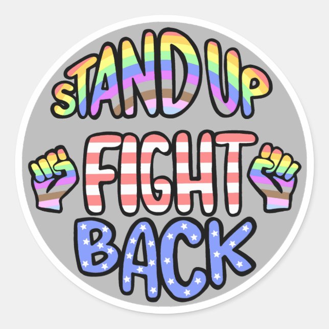 Stand Up Fight Back Paper Sticker Sheet (Front)