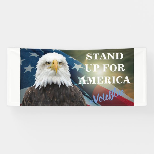 STAND UP FOR AMERICA  #VoteBlue Banner (Horizontal)